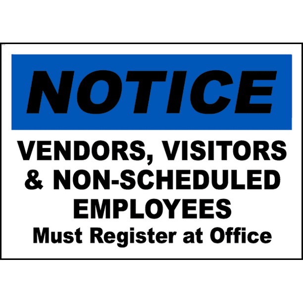 Notice All Visitors Must Register at Office Sticker Sign for Business Wall Window Any Smooth Surface Large Business Check in Sticker Sign for Business Wall Window Any Smooth Surfaces Sticker Single 